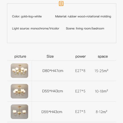 Lustre suspension nordique en bois massif pour intérieur élégant — LZ4P9XQ