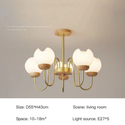Lustre suspension nordique en bois massif pour intérieur élégant — LZ4T9X