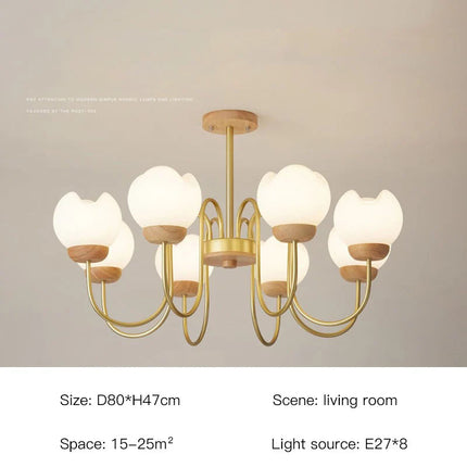 Lustre suspension nordique en bois massif pour intérieur élégant — LZ4P9XQ