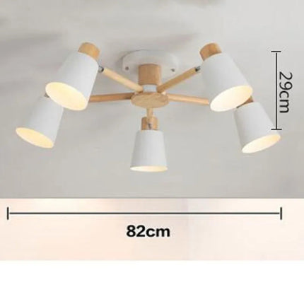 Lustre suspension nordique en bois massif au design moderne — LZ4X9T
