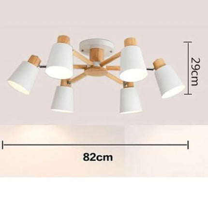 Lustre suspension nordique en bois massif au design moderne — LZ4X9T