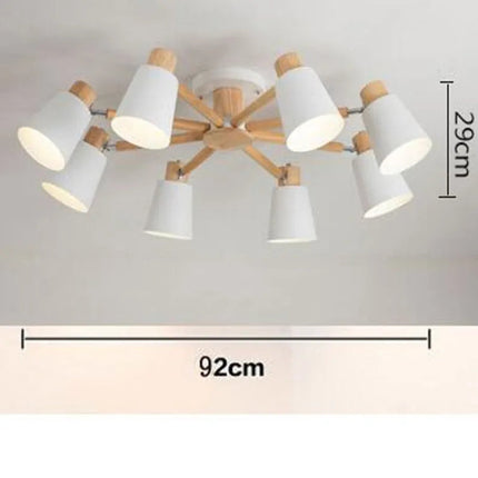 Lustre suspension nordique en bois massif au design moderne — LZ4X9T