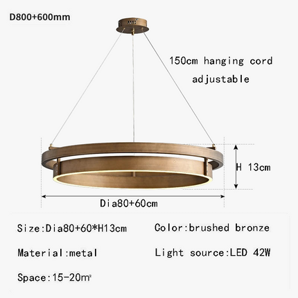 Suspension LED style nordique en bronze brossé — LZ4P9XJ