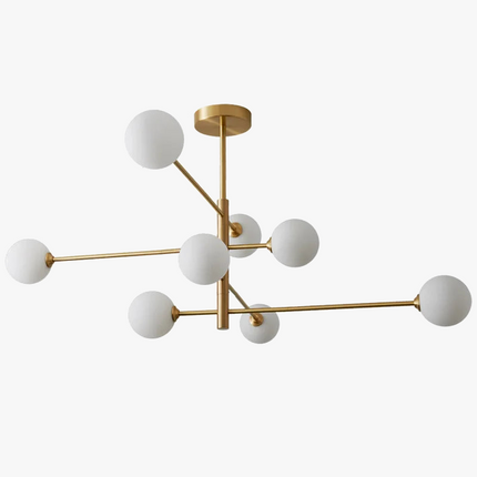 Lustre nordique en cuivre avec verre créatif et forme haricot — LZ4D9XQ