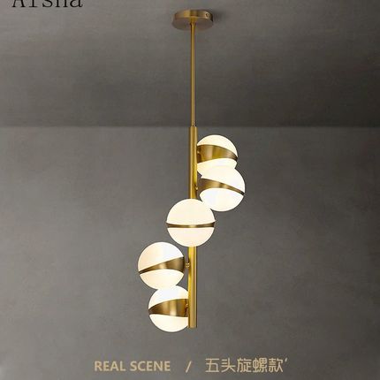 lustre nordique en cuivre design pour éclairage intérieur créatif