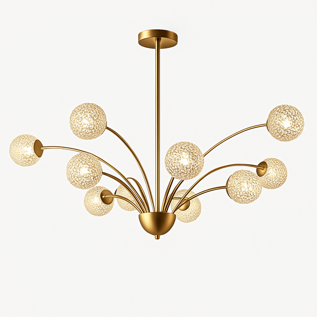 Lustre nordique en cuivre et cristal au design luxueux — LZ4X9P