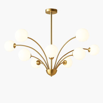 Lustre nordique en cuivre et cristal au design luxueux — LZ4X9P