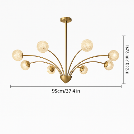 Lustre nordique en cuivre et cristal au design luxueux — LZ4X9P