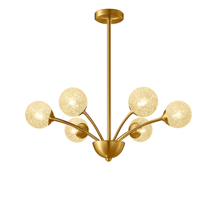 Lustre nordique en cuivre et cristal au design luxueux — LZ4X9P