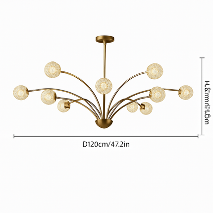 Lustre nordique en cuivre et cristal au design luxueux — LZ4X9P