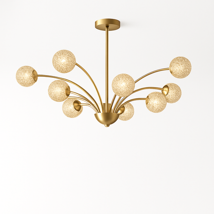 Lustre nordique en cuivre et cristal au design luxueux — LZ4X9P