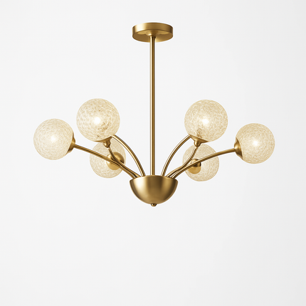 Lustre nordique en cuivre et cristal au design luxueux — LZ4X9P