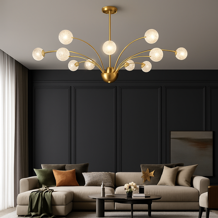 Lustre nordique en cuivre et cristal au design luxueux — LZ4X9P
