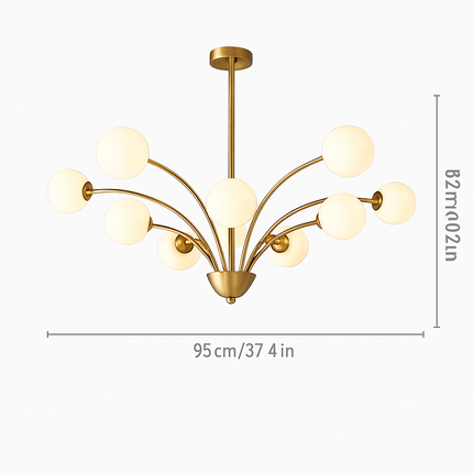 Lustre nordique en cuivre et cristal au design luxueux — LZ4X9P