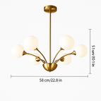 Verre - 6 lumières / Lumière blanche chaude