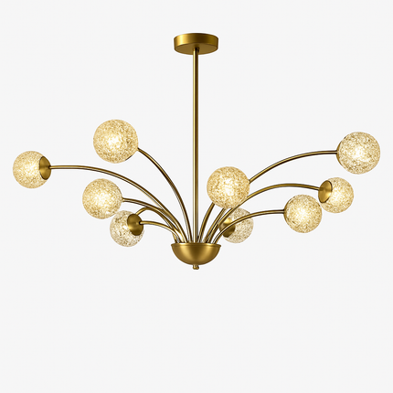 Lustre nordique en cuivre et cristal au design luxueux — LZ4X9P