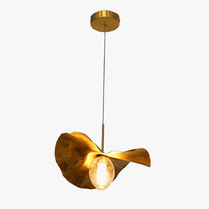 Lustre suspension nordique en cuivre forme feuille de lotus — LZ4Q7X9