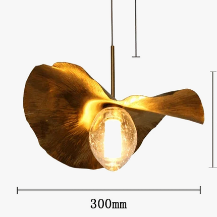 Lustre suspension nordique en cuivre forme feuille de lotus — LZ4Q7X9