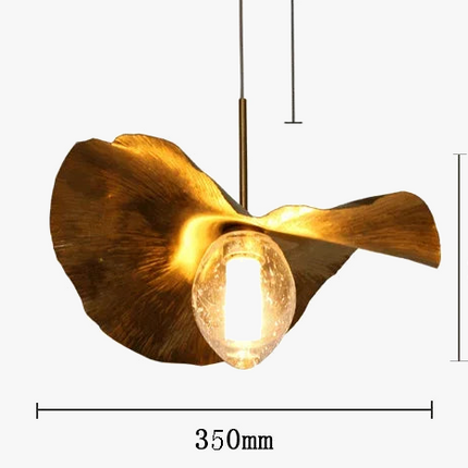 Lustre suspension nordique en cuivre forme feuille de lotus — LZ4Q7X9