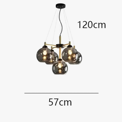 Lustre suspension nordique en cuivre et verre design avec haricots magiques — LZ4X9P