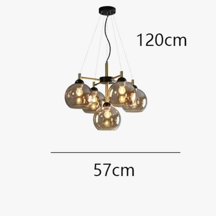 Lustre suspension nordique en cuivre et verre design avec haricots magiques — LZ4X9P