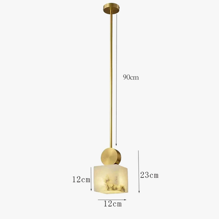 Suspension nordique en marbre et cuivre avec éclairage LED intégré — LZ4X9P