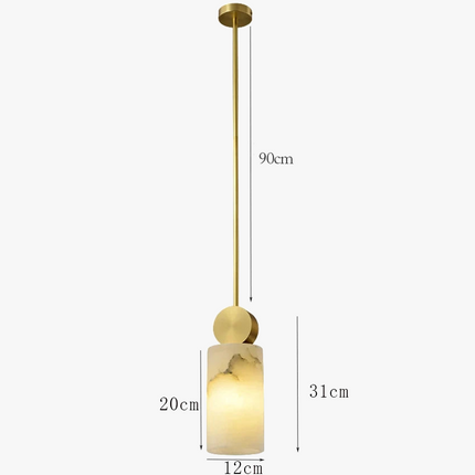 Suspension nordique en marbre et cuivre avec éclairage LED intégré — LZ4X9P