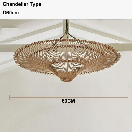 Lustre suspension en rotin au design parapluie nordique — LZ4P9XQ