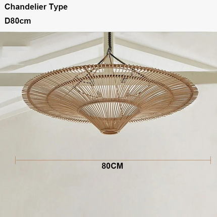 Lustre suspension en rotin au design parapluie nordique — LZ4P9XQ