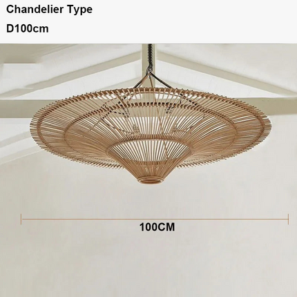 Lustre suspension en rotin au design parapluie nordique — LZ4P9XQ