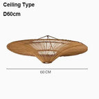 Lustre-D100cm / Couleur primaire du rotin