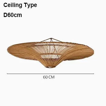 Lustre suspension en rotin au design parapluie nordique — LZ4P9XQ