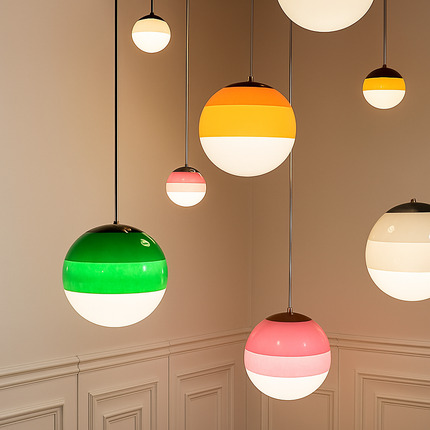 Lustre suspension LED créatif en verre dégradé style nordique — LZ4X9P