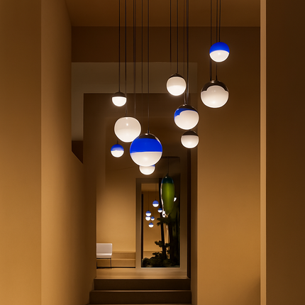 Lustre suspension LED créatif en verre dégradé style nordique — LZ4X9P