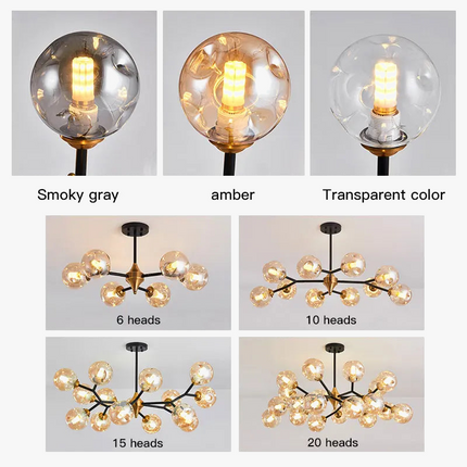 Lustre suspension en verre pour décoration intérieure élégante — LZ4X9M
