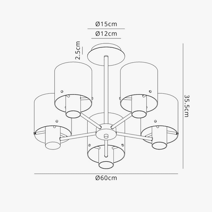 Lustre suspension en verre style nordique américain créatif — LZ4X9T