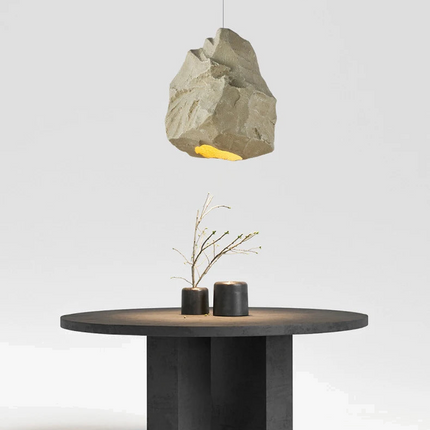 Lustre suspension nordique fait main effet pierre style wabi sabi — LZ4X9M