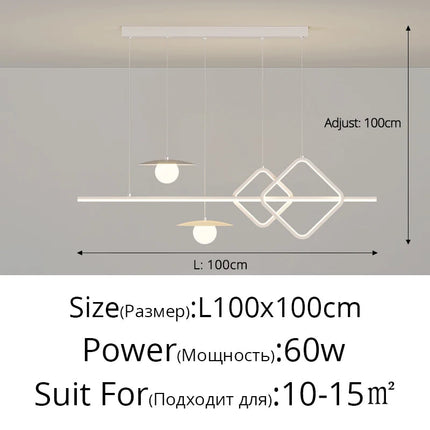 Lustre suspension nordique géométrique pour restaurants et bars — LZ4X9T2