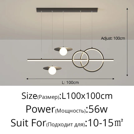 Lustre suspension nordique géométrique pour restaurants et bars — LZ4X9T2