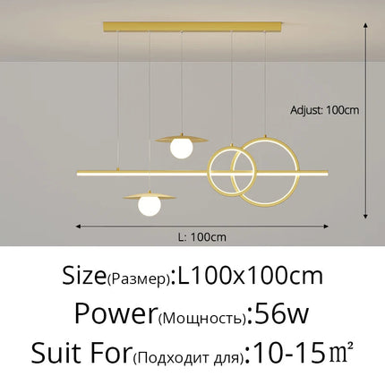 Lustre suspension nordique géométrique pour restaurants et bars — LZ4X9T2
