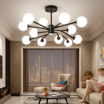 Lustre suspension LED boule en verre décorative nordique — LZ4X9J