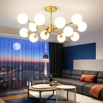 Lustre suspension LED boule en verre décorative nordique — LZ4X9J