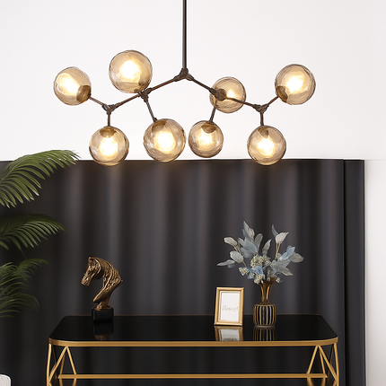 Lustre LED nordique avec abat-jour multicolore en verre — LZ4X9P2