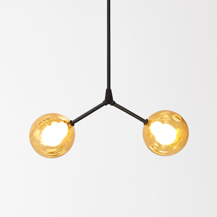 Lustre LED nordique avec abat-jour multicolore en verre — LZ4X9P2