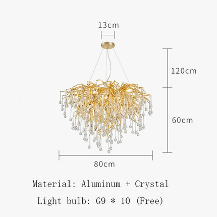 Lustre suspension LED en cristal style nordique élégant — LZ4X9T