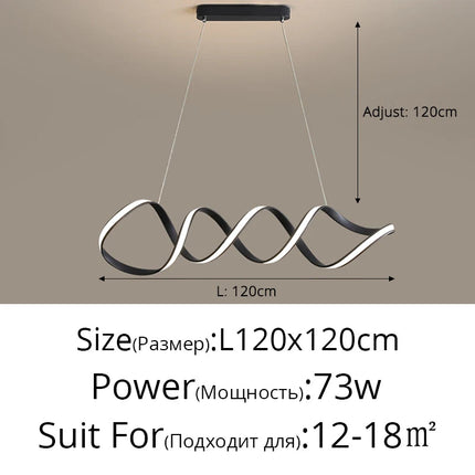 Lustre LED nordique moderne à design torsadé atmosphérique — LZ4X9P
