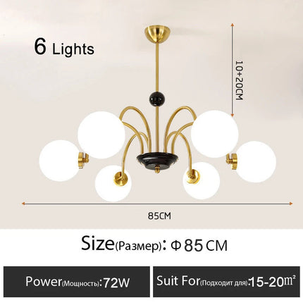 Lustre suspension nordique moderne en chrome avec LED intégrée — LZ4X9T2