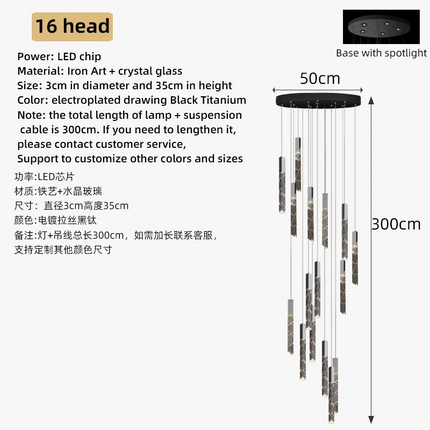 Lustre suspension nordique en cristal pour intérieur contemporain — LZ4X9J