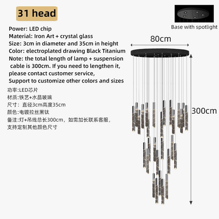 Lustre suspension nordique en cristal pour intérieur contemporain — LZ4X9J