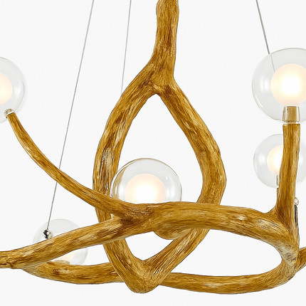Lustre LED rétro en verre avec branches décoratives style nordique — LZ4M8Q2